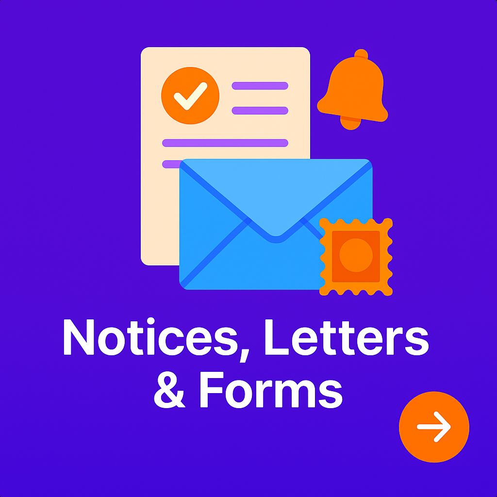 Notices, Letters & Forms
